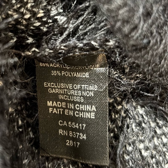 Cozy Black and Gray Cowl Neck Sweater - Picture 4 of 5